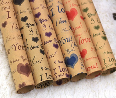 Ambalaj hartie de impachetat I love you albastru