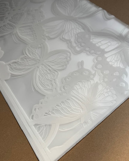 Ambalaj waterproof 60x60cm fluturi albi