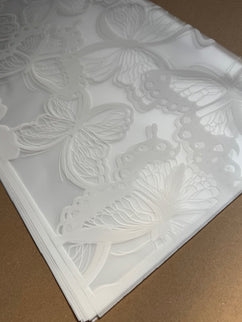 Ambalaj waterproof 60x60cm fluturi albi