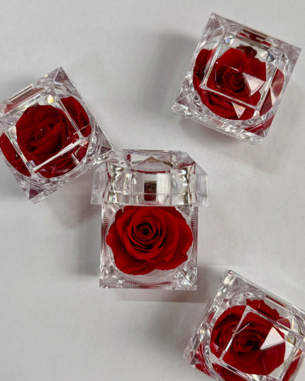 Trandafir criogenat cub - rosu 4 cm