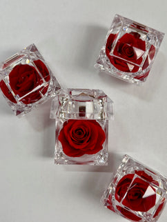 Trandafir criogenat cub - rosu 4 cm