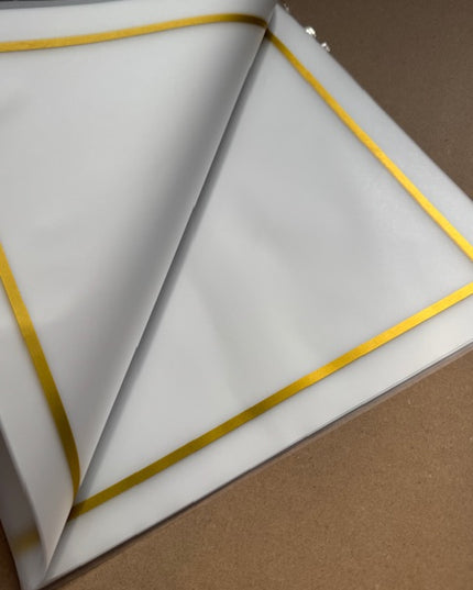 Ambalaj waterproof 60x60cm semitransparent  alb dunga aurie
