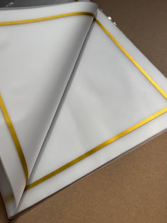 Ambalaj waterproof 60x60cm semitransparent  alb dunga aurie