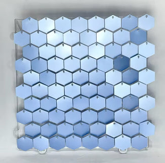 Panou cu paiete hexagon albastru