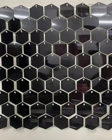 Panou cu paiete negru hexagon