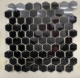Panou cu paiete negru hexagon