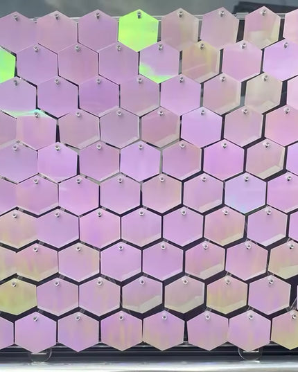 Panou cu paiete hexagon roz camel