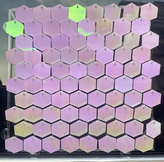 Panou cu paiete hexagon roz camel