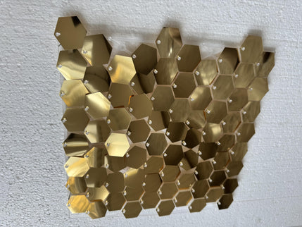Panou cu paiete auriu deschis hexagon