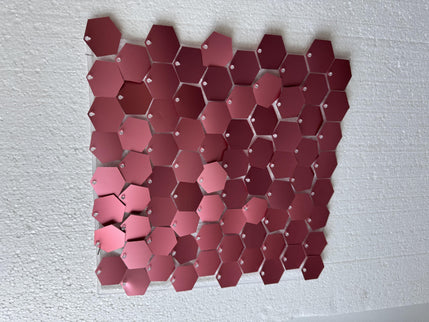 Panou cu paiete hexagon roz inchis mat