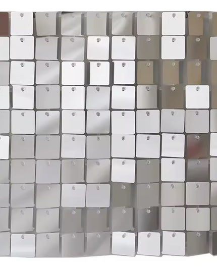 Panou cu paiete argintiu patrat