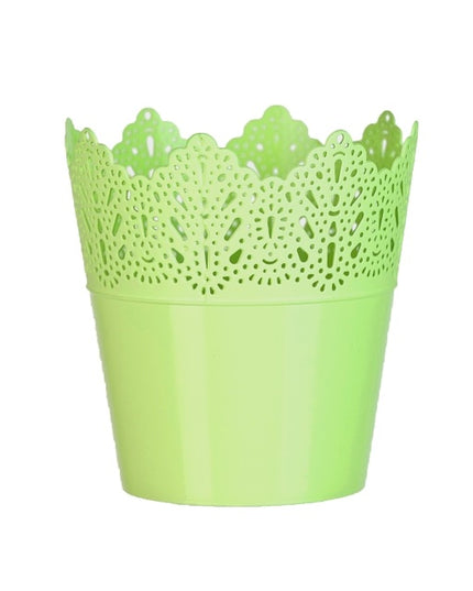 Ghiveci plastic koronka Ø12cm verde