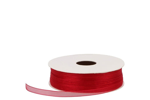 Panglica organza 21 rosu 50m x7mm