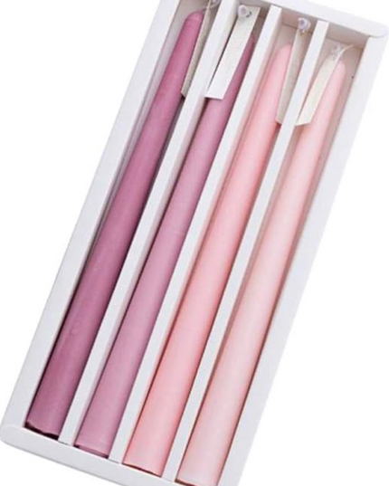 Set lumanari conice S/4 roz