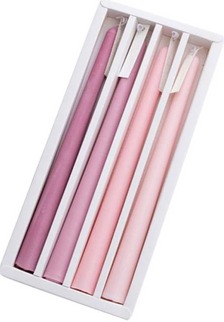 Set lumanari conice S/4 roz