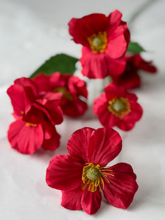 Mac artificial 6 flori rosu