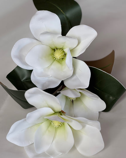 Magnolia artificiala alba 3 flori