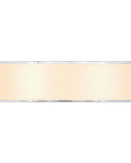 Panglica satin dublu mat 25mmx15m crem