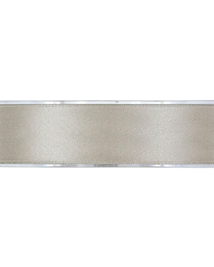 Panglica satin dublu mat 25mmx15m argintiu