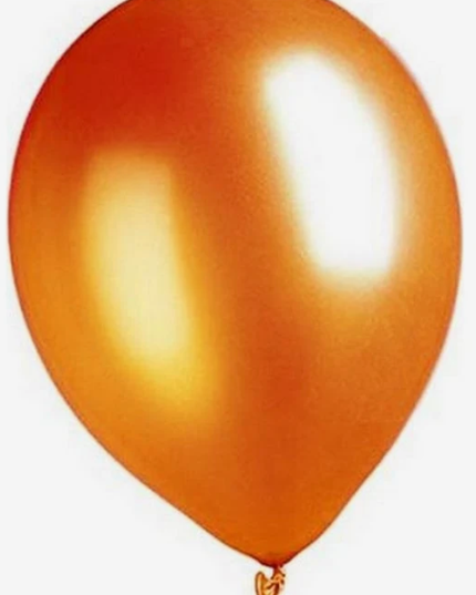 Baloane latex 12cm portocaliu metalizat S/200