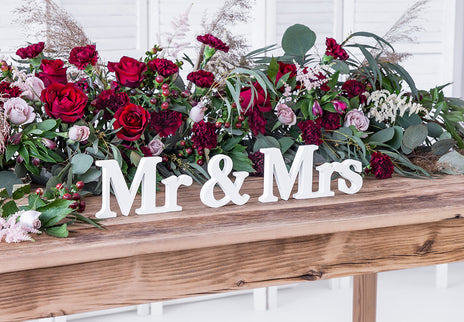 Decor masa lemn ''Mr&Mrs''