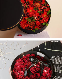 Cutie flori S1.87 "100 Trandafiri" negru