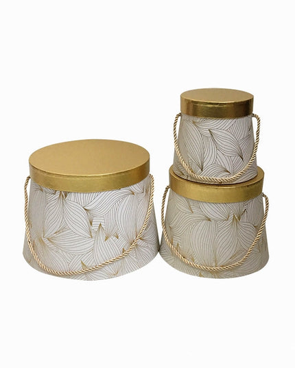 Set 3 cutii flori S3.93 marmur alb