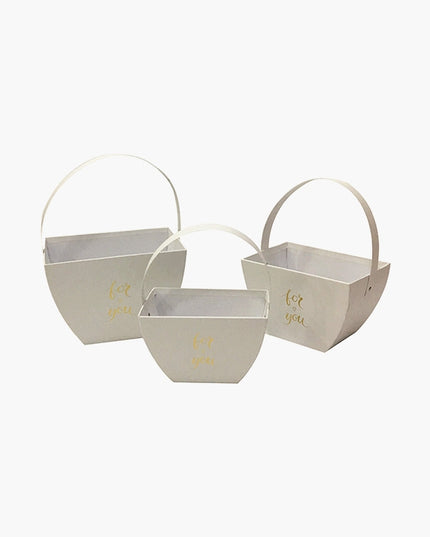 Set 3 cutii flori S3.168 alb