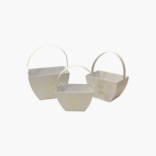 Set 3 cutii flori S3.168 alb