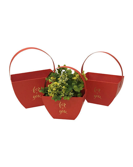 Set 3 cutii flori S3.168 rosu