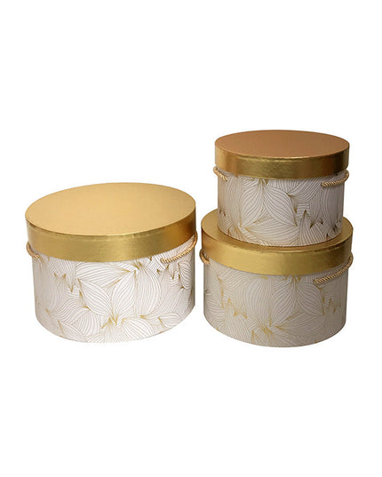 Set 3 cutii flori S3.163 alb marmur