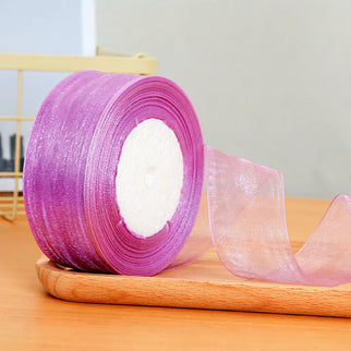 Panglica textil organza 4cm x 45m opera mauve