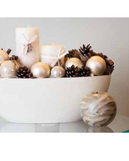 Ghiveci plastic owal 38cm crem