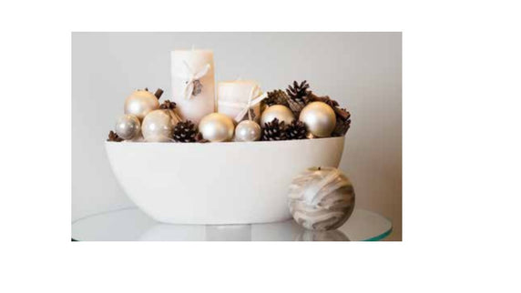 Ghiveci plastic owal 38cm crem