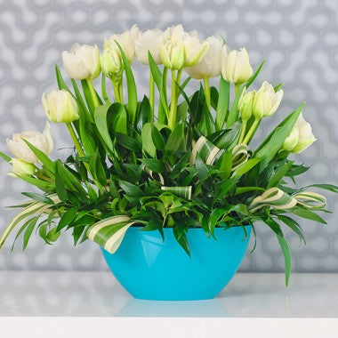 Ghiveci plastic owal 21cm turcoaz