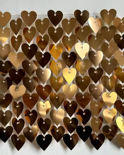 Panou cu paiete auriu inima