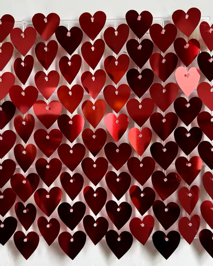 Panou cu paiete rosu inima