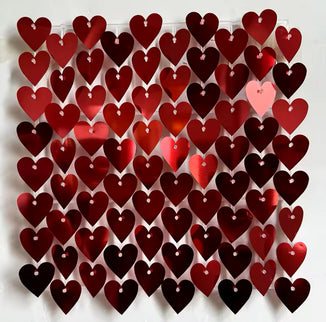 Panou cu paiete rosu inima