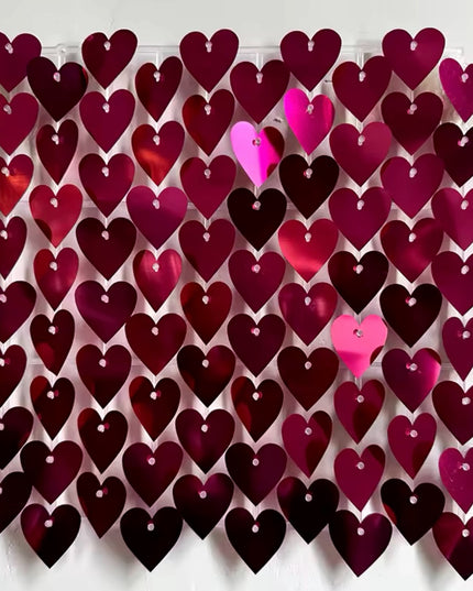 Panou cu paiete roz inima