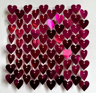 Panou cu paiete roz inima