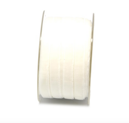 Panglica catifea 10mmx20m alb