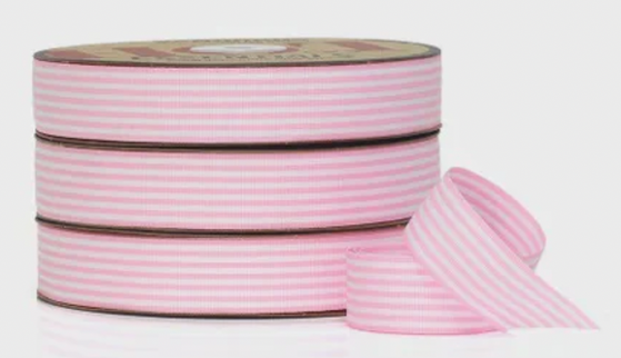 Panglica 2.5cm x 22m roz alb