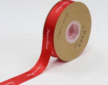 Panglica textil 25mmx35m sweet love rosu