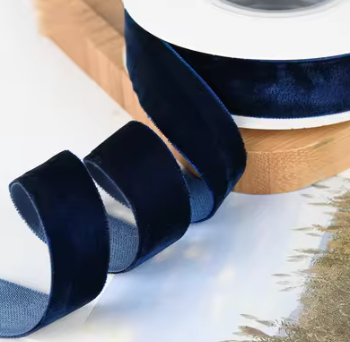 Panglica catifea 25mmX9m albastru inchis