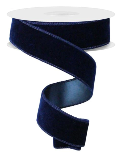 Panglica catifea 40mmX9m albastru inchis