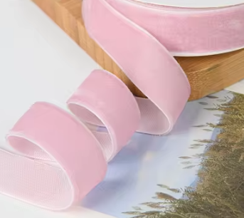 Panglica catifea 25mmX9m roz