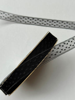 Panglica textil - dantela 2cm negru