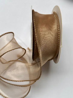 Panglica textil - organza 4cm natur