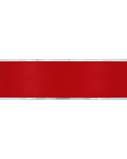 Panglica satin dublu 25mmx15m rosu mat