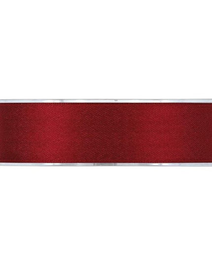 Panglica satin dublu 25mmx15m visiniu mat